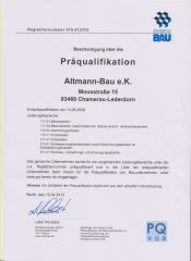 Präqualifikation Altmann-Bau e.K. | PQ VOB
